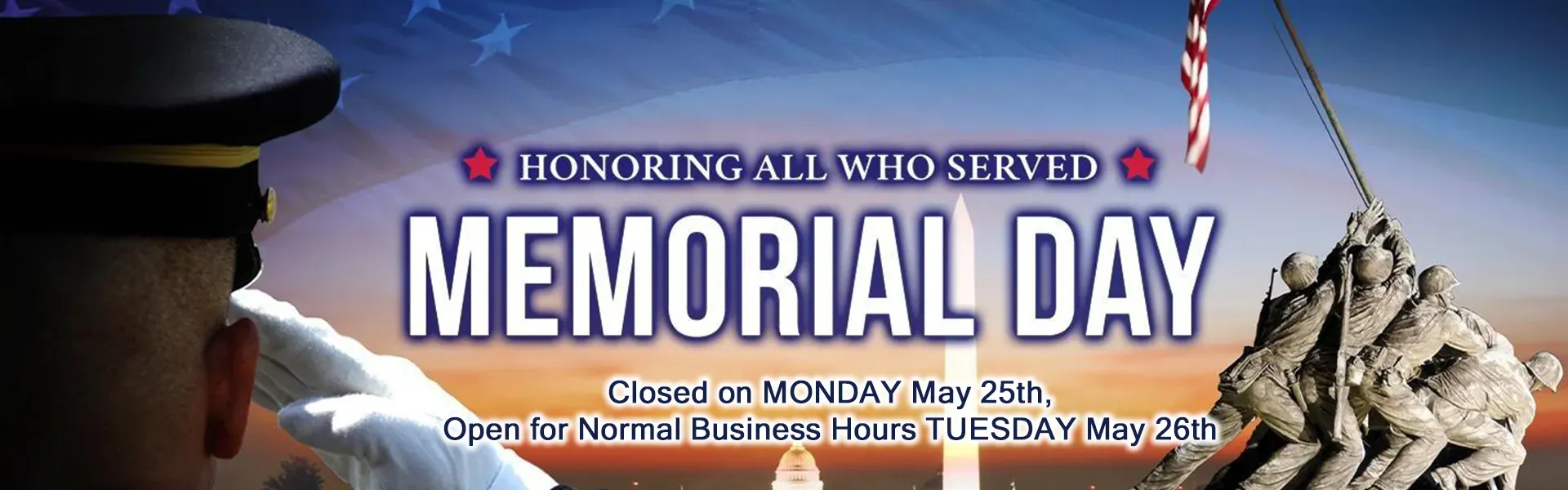 Memorial Day Closed